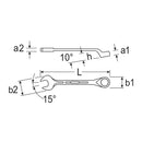 Llave Combinada Gedore, 1 B - 1” Acabado niquelado y cromado