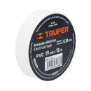 Cinta de aislar Truper de 18 m x 19 mm, blanca