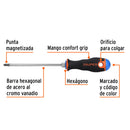 Desarmador de cruz Truper 1/4" x 6", mango Comfort Grip