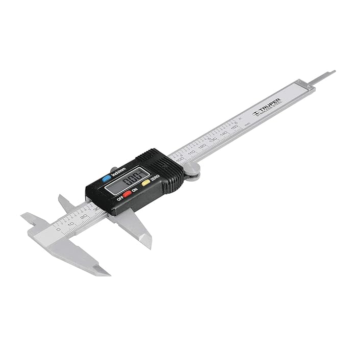 Calibrador vernier digital Truper de 6" milimétrico y standard