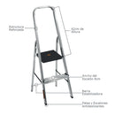 Escalera Reforzada de Aluminio Black&Decker, 2 escalones, 150Kg