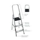 Escalera Reforzada de Aluminio Black&Decker, 3 escalones, 150 Kg