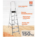 Escalera Reforzada de Aluminio Black&Decker, 7 escalones, 150 Kg