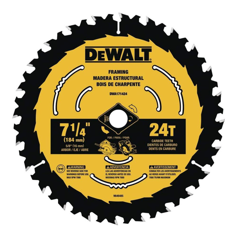 Disco De Sierra circular Dewalt 7 1/4" (184mm), 24 dientes
