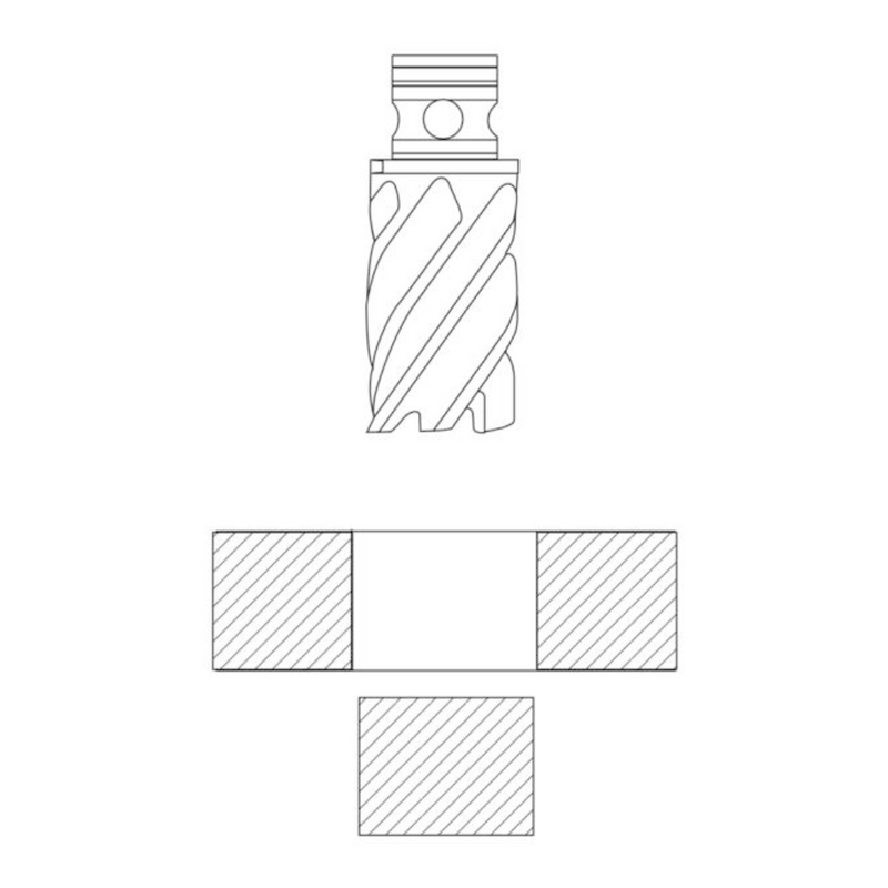 Fresa Anular HSS Ecef, encastre Weldon 23 x 30mm