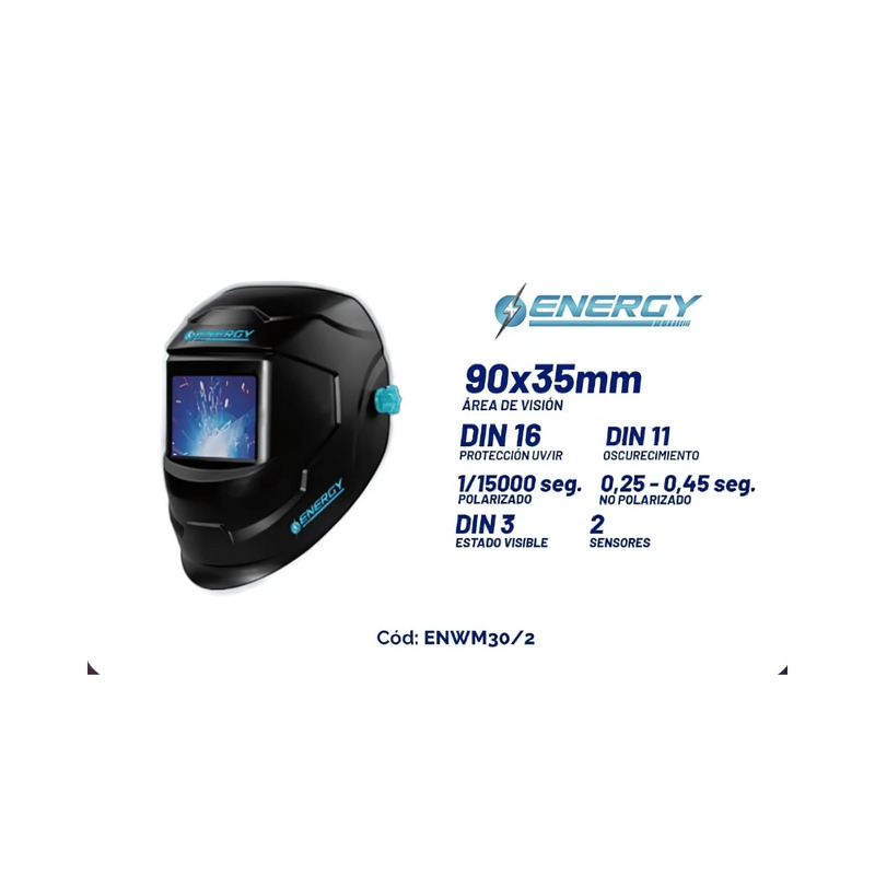 Máscara de soldar Fotosensible Energy, 90 x 35mm