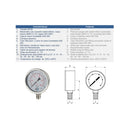 MAN. AI.GLI.100MM 0-10BAR S.INF 1/2"BSP