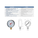 MANOM. AC 63 MM 0-02,5 BAR S.INF 1/4" BSP