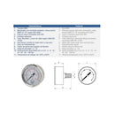 MAN. AI.GLI.   63MM 0-10BAR S.POS 1/4"BSP