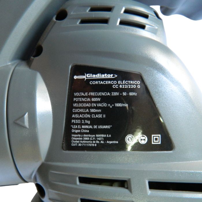 Cortacerco Eléctrico Gladiator 600W Profesional