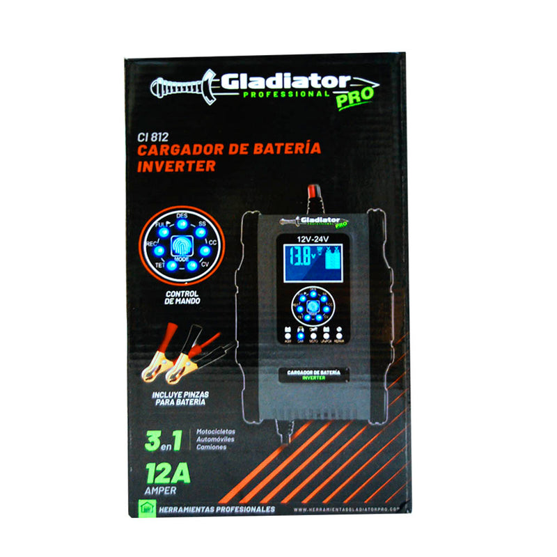 Cargador de Batería Inverter Gladiator 12V