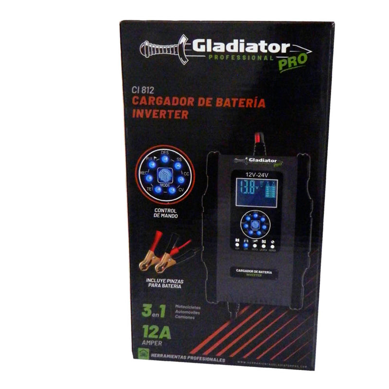 Cargador de Batería Inverter Gladiator 12V