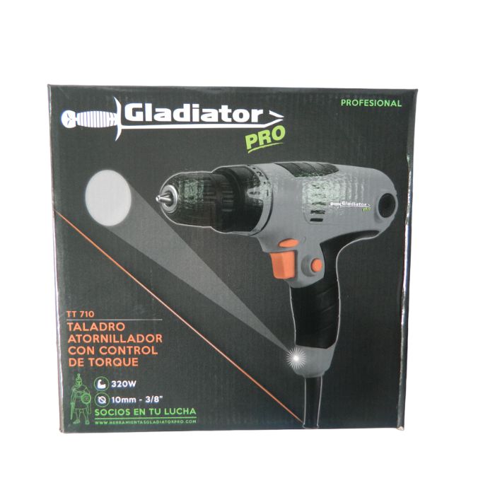 Taladro Atornillador Gladiator 10mm 320W con control de torque