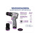 TALADRO DE IMPACTO RECARGABLE 18V + 2BAT. 1.5AH + CARG. 1.5AH 55NM EN MALETIN