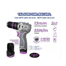 TALADRO DE IMPACTO RECARGABLE 18V + BAT. 2AH + CARG. 1.5AH 55NM EN BMC