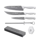 Juego de 6 piezas de cuchillos Starrett para barbacoa, color blanco