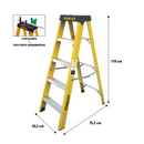 Escalera Stanley de Fibra de vidrio, tipo tijera, 4 escalones