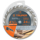 Disco sierra Truper 4-1/2" para madera, 24 dientes centro 3/8"
