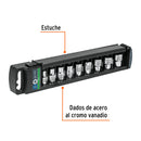 Juego de 9 dados cuadro 3/8" torx, Truper