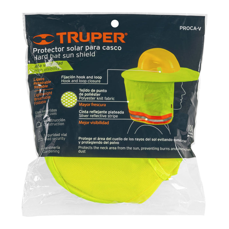 Protector solar plegable para casco Truper, verde