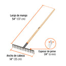 RASTRILLO RECTO 14 DIENTES MGO54'