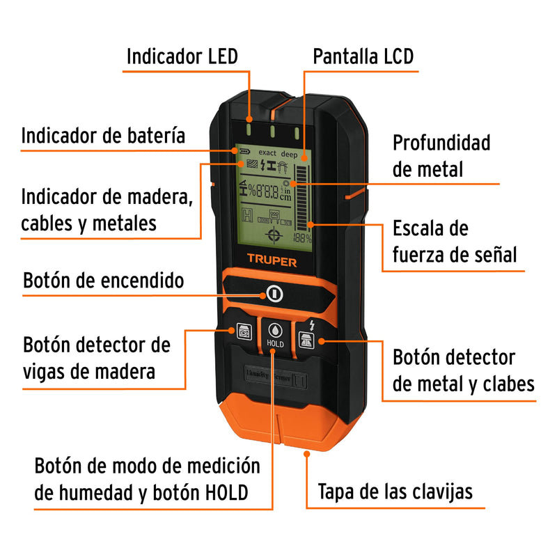 Multidetector de materiales máx 12 cm, Truper