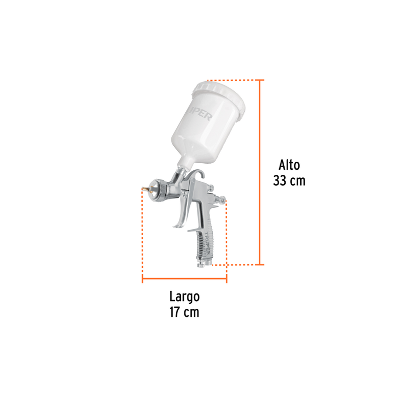 PISTOLA PARA PINTAR GRAVEDAD LVLP VASO PLASTICO, 1.4 MM