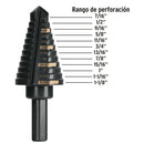 Broca escalonada óxido negro 12 escalones 7/16" a 1-1/8", Truper