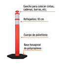 POSTE DELIMITADOR 115CM REFLEJANTE C/BASE