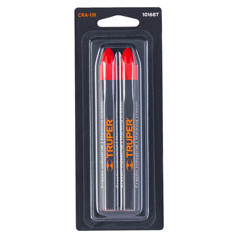 Crayones de 12 cm industriales rojos, Truper