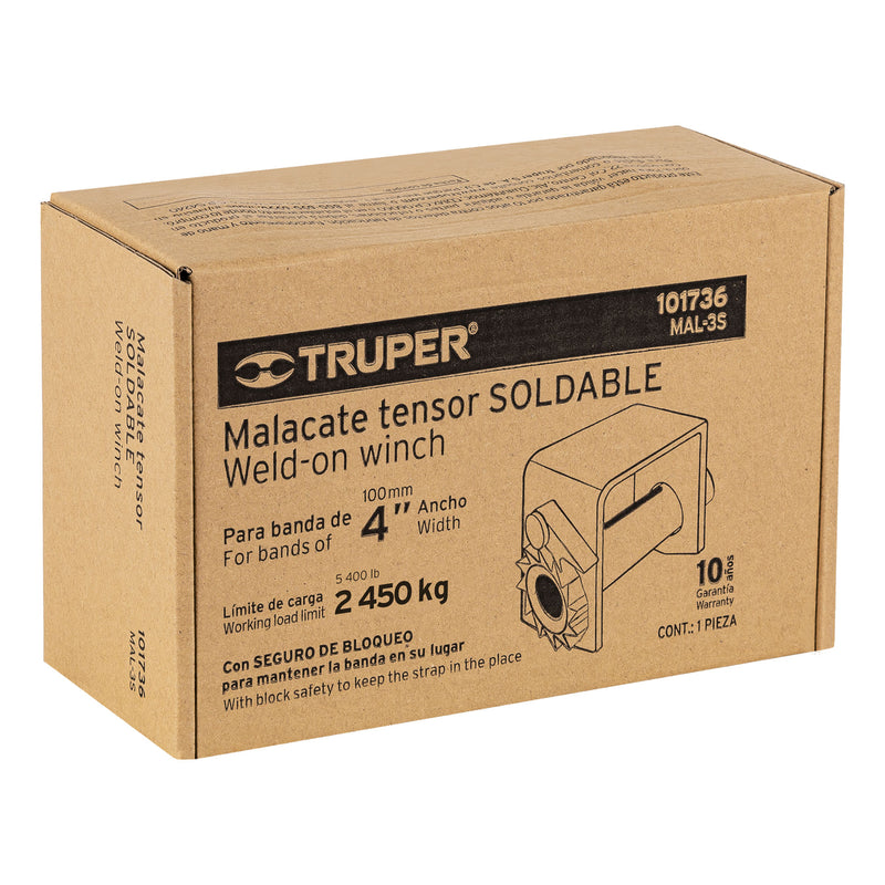 Malacate soldable para banda de 4" ancho, Truper