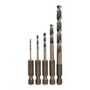 Juego de 5 brocas HSS para metal zanco cambio rápido, Truper