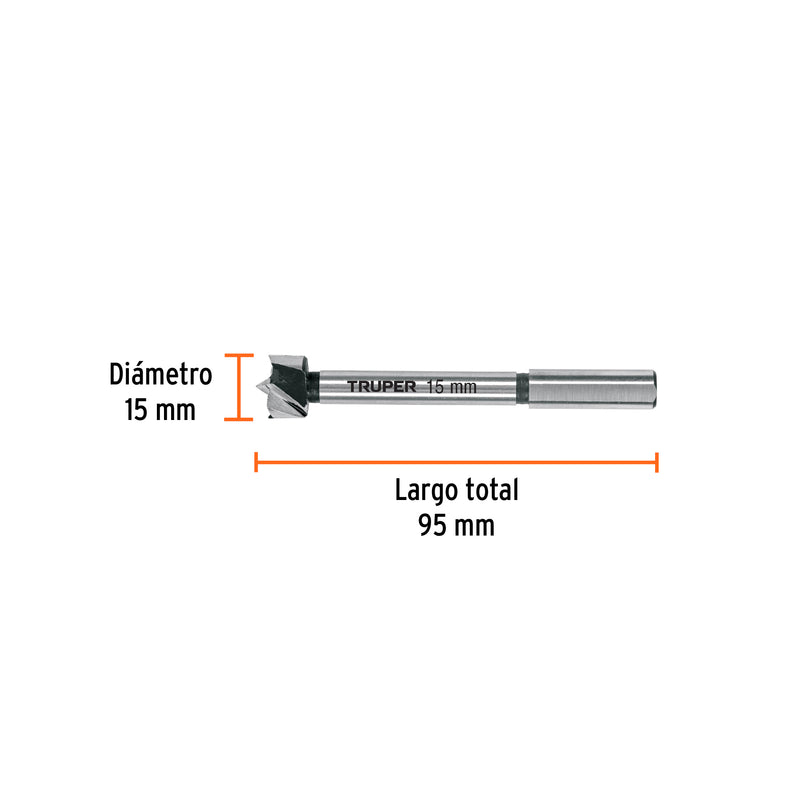 Broca forstner 15 mm para madera