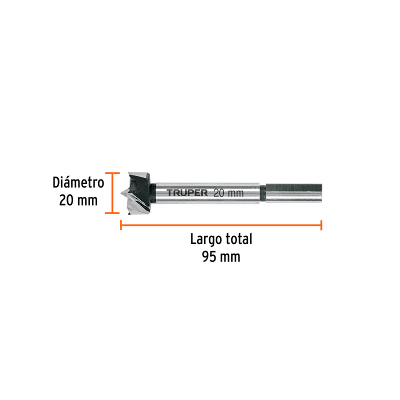 Broca forstner 20 mm para madera