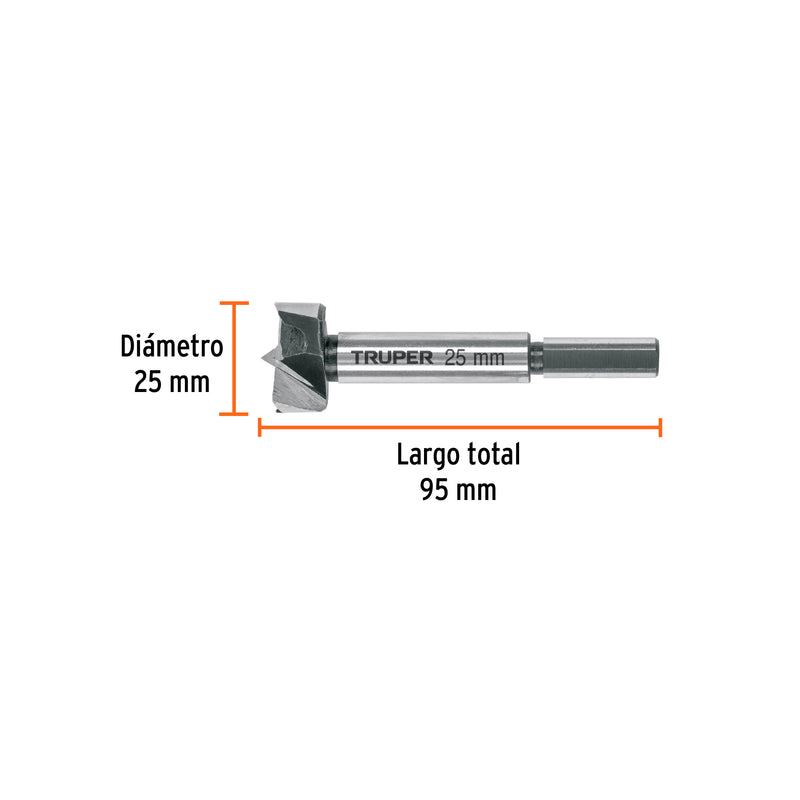 Broca forstner 25 mm para madera