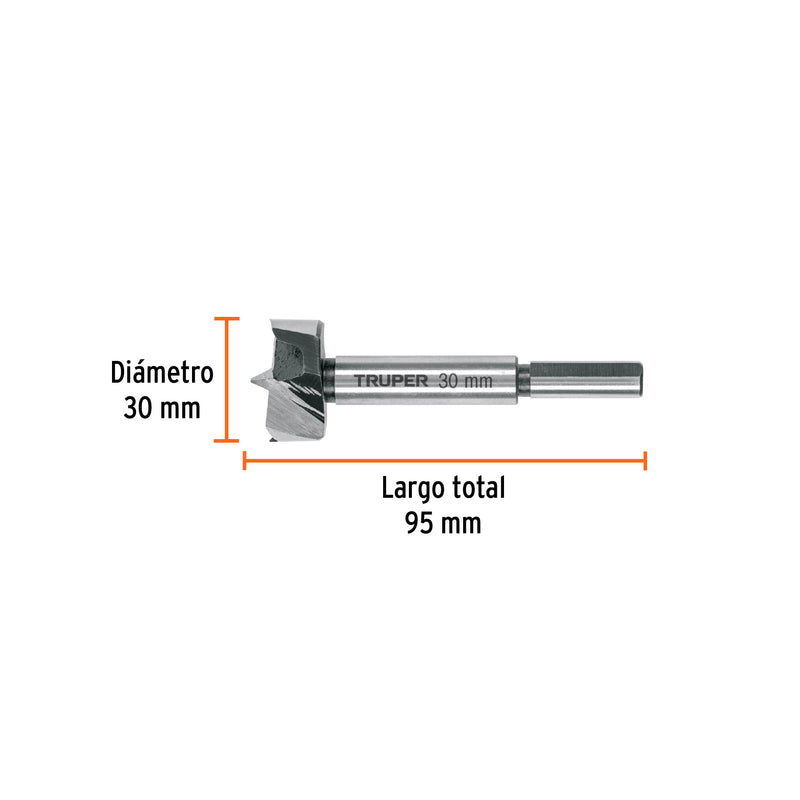 Broca forstner 30 mm para madera