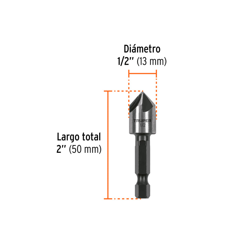 Avellanador HSS cambio rápido 1/2"