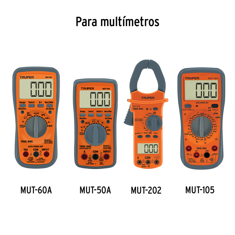 Juego de cables de prueba para multímetro, Truper