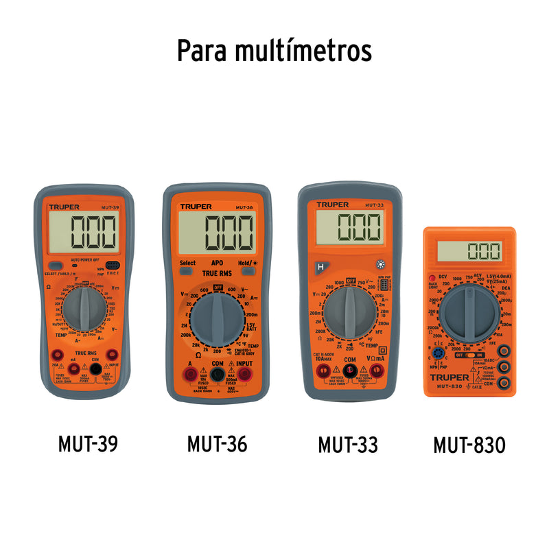 Juego de cables de prueba para multímetro, Truper