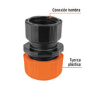 CONECTOR HEMBRA 1/2" DE ABS C/TUERCA DE AJUSTE MANUAL