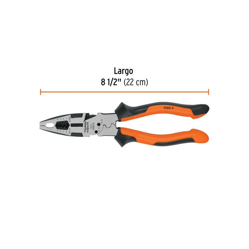 PINZA MULTIUSO P/ ELECTRICISTA 8"  TRUPER EXPERT