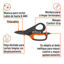 TIJERA P/ ELECTRICISTA 6" ACERO INOX, OXIDO NEGRO