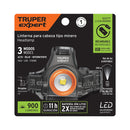 LINTERNA P/CABEZA TIPO MINERO LED 900 LM, RECARG