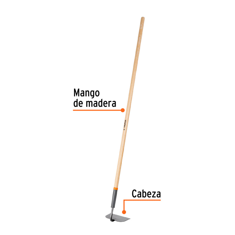 Azada Truper Nro. 6 para Jardín, mango 54"  (137 cm)