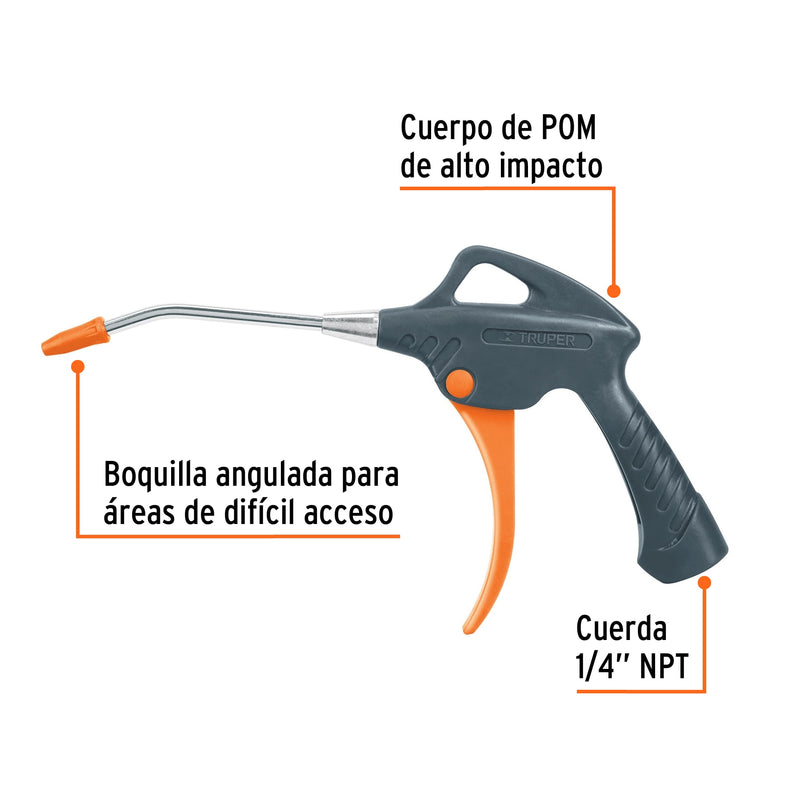 Pistola plástica para sopletear, 6", Truper