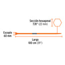 BARRETA DE PUNTA 7/8" X 100CM, ESCOPLO 60MM