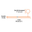 Barreta de punta de 1"x175 cm, Truper