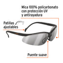 LENTES DE SEGURIDAD ESPEJO PLATA, TRUPER VISION