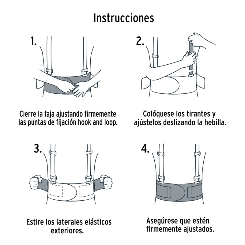 Faja lumbar Truper talla P, Flexible