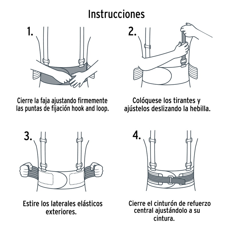 Faja lumbar Truper con tercer cinturón, Talla P